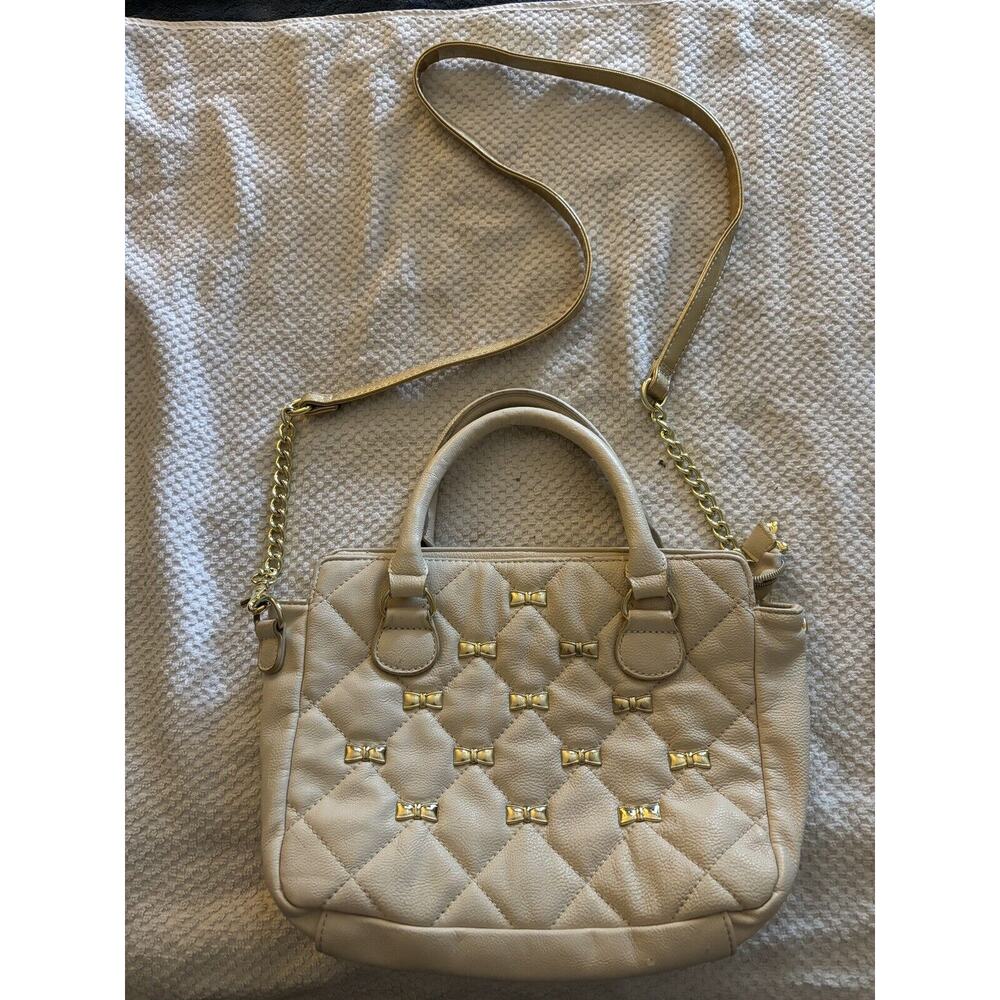 Betsey Johnson Quilted Bag Off White